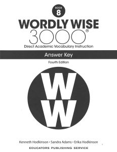 Wordly Wise 3000 Book 8 Answer Key - Grade 8