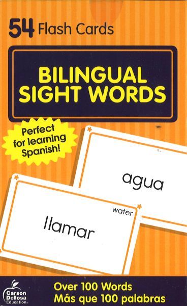 Spanish Bilingual Sight Words - 54 Flash Cards
