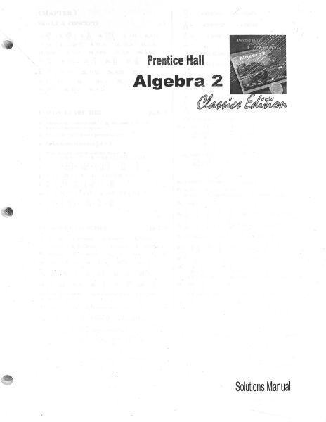 Prentice Hall - Solutions Manual Algebra 2 and Trigonometry